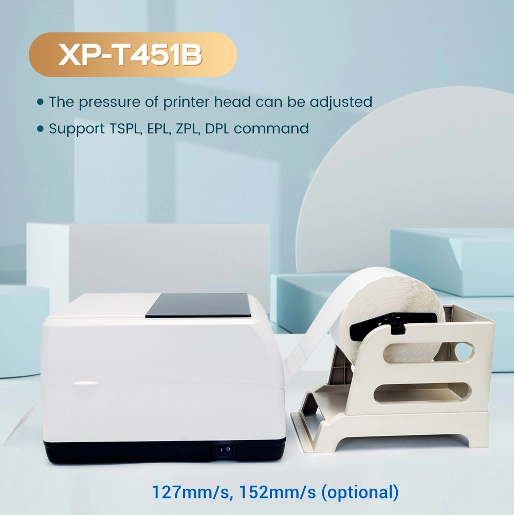 Xprinter XP-T451B High Quality 110mm 4 Inch Label Barcode Printer USB Port Thermal Printer