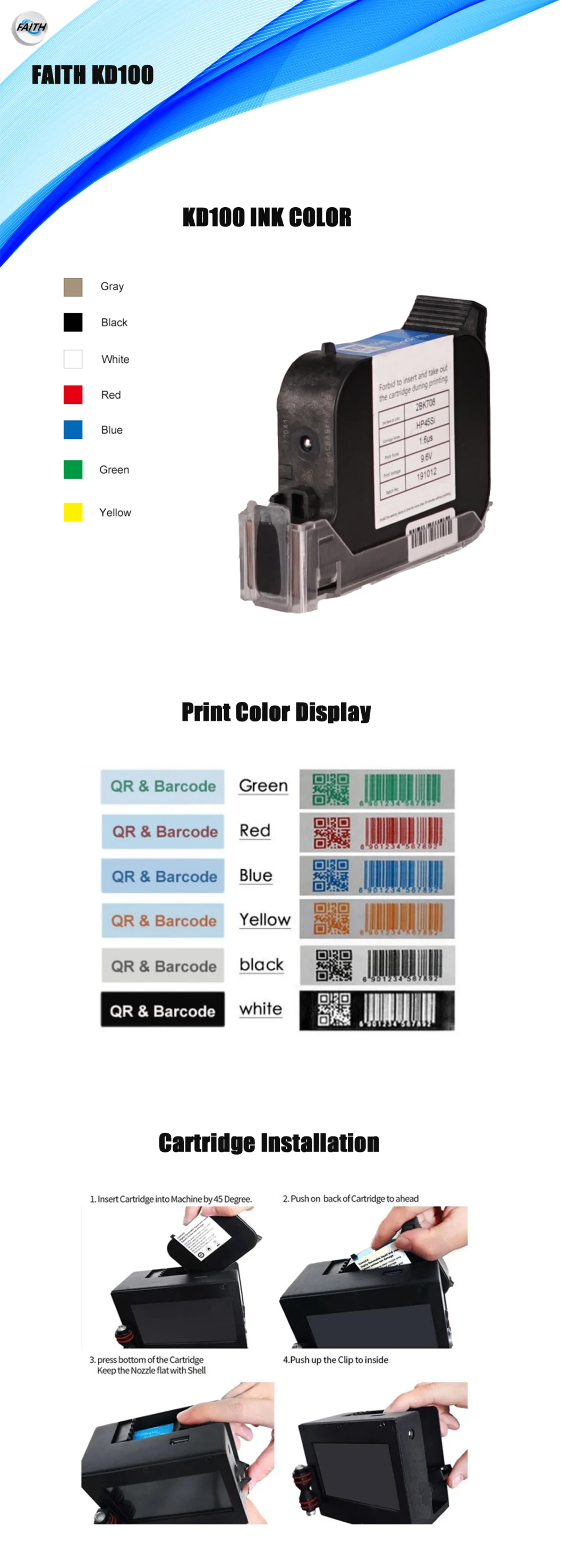 Faith New Arrival DOT Matrix Ink Jet Printer for Batch Number