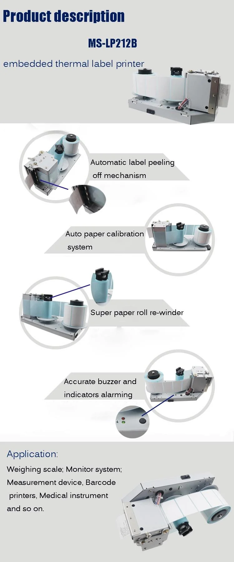 2 Inch Easy Use Embedded Thermal Mini Shipping Label Printer Equipped with Sdk