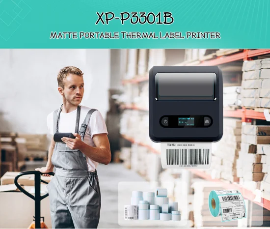 Xpriniter XP-P3301B 3인치 감열식 휴대용 미니 배송 라벨 프린터